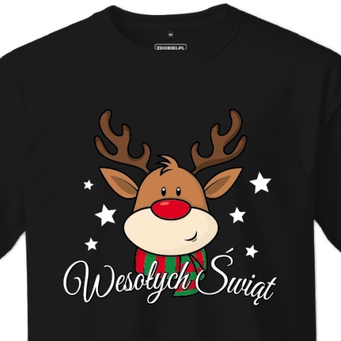 T-shirt Unisex "Renifer - Wesołych Świąt"