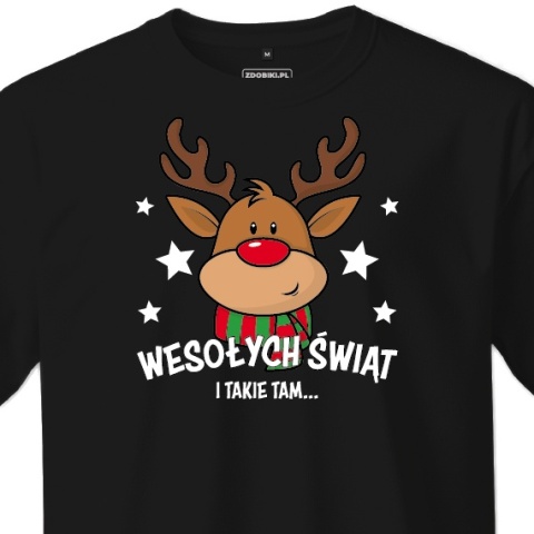 T-shirt Unisex "Renifer - Wesołych Świąt i takie tam..." T-shirt Unisex "Renifer - Wesołych Świąt i takie tam..."