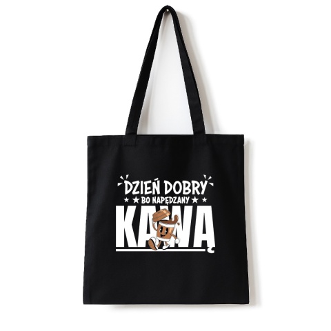 Torba bawełniana 38 x 42 cm "Dzień dobry, bo napędzany kawą" Torba bawełniana 38 x 42 cm "Dzień dobry, bo napędzany kawą"