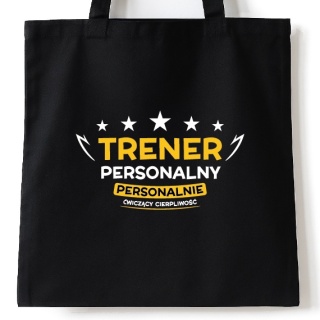 Torba bawełniana 38 x 42 cm "Trener personalny, personalnie ćwiczący cierpliwość"